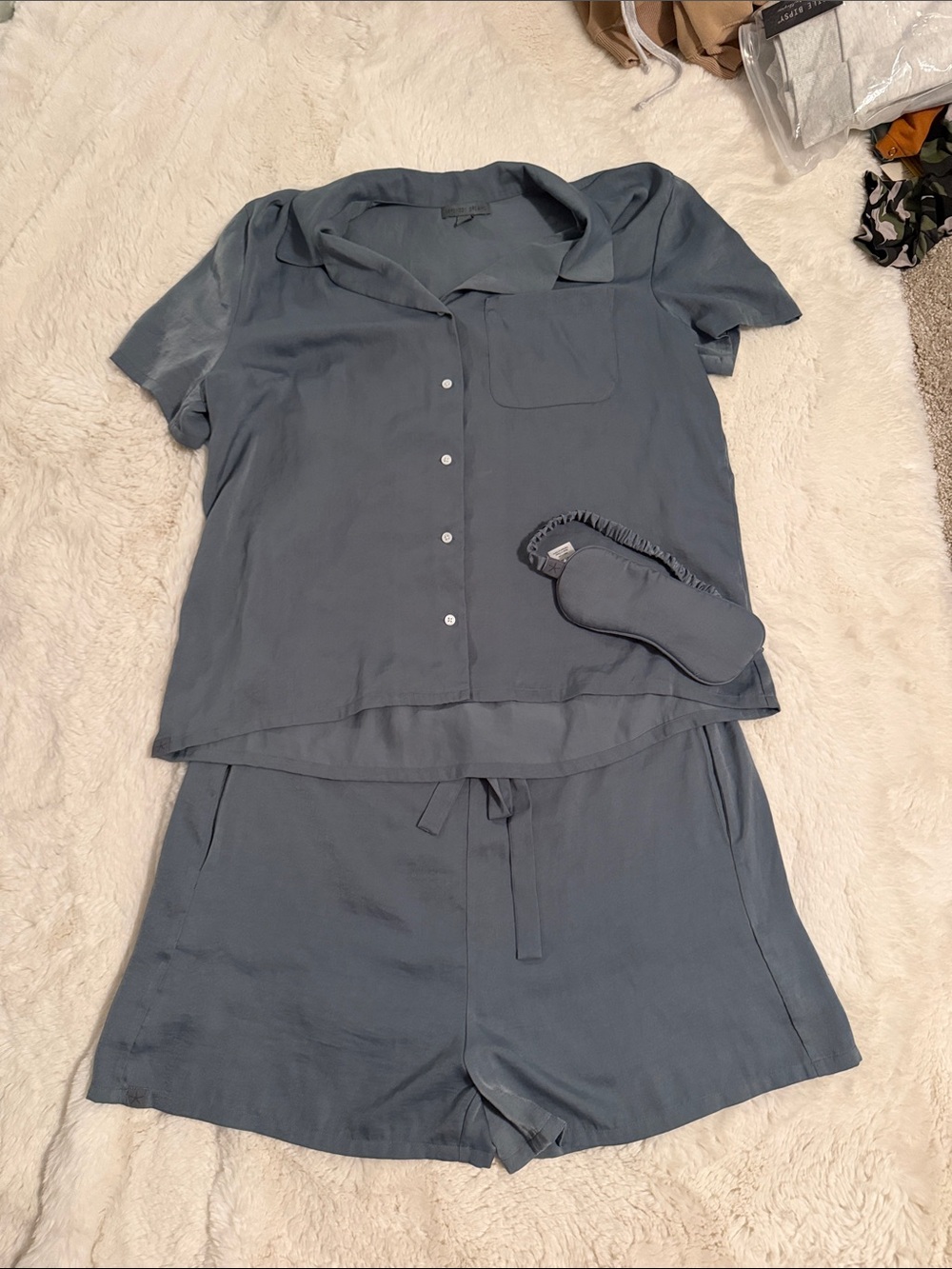 Barefoot Dreams Washed Satin Short PJ Set XL
